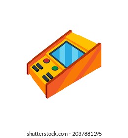 Isolated arcade with an incorporated joystick and screen Vector