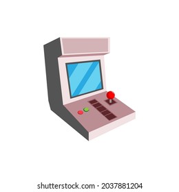 Isolated arcade with an incorporated joystick and screen Vector