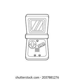 Isolated arcade with an incorporated joystick and screen Vector