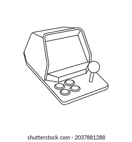 Isolated arcade with an incorporated joystick and screen Vector