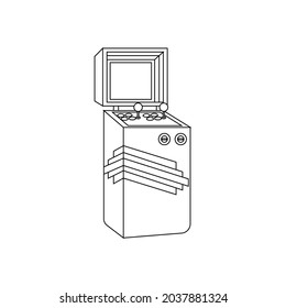 Isolated arcade with an incorporated joystick and screen Vector