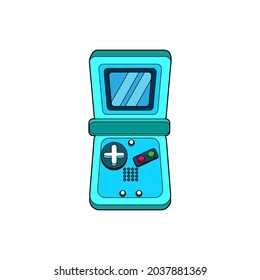 Isolated arcade with an incorporated joystick and screen Vector