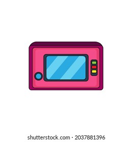 Isolated arcade with an incorporated joystick and screen Vector