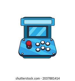 Isolated arcade with an incorporated joystick and screen Vector
