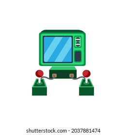 Isolated arcade with an incorporated joystick and screen Vector