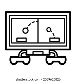 Sala de juegos aislada con joystick incorporado y vector de pantalla