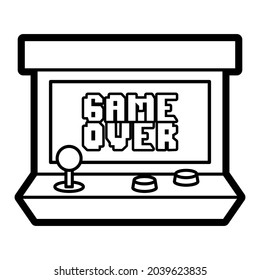 Isolated arcade with an incorporated joystick and screen Vector