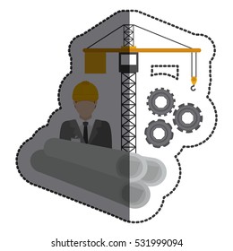 Isolated architect and crane design