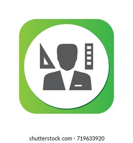 Isolated Architect Icon Symbol On Clean Background. Vector Designer  Element In Trendy Style.