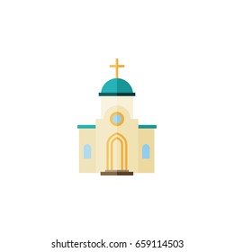 Isolated Architecture Flat Icon. Religious Vector Element Can Be Used For Religious, Architecture, Church Design Concept.