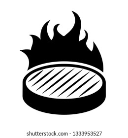 Isolated arepa icon in flames. Vector illustration design
