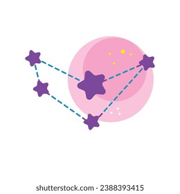 Isolated aries star constellation zodiac symbol Vector
