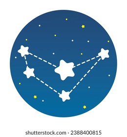 Isolated aries star constellation zodiac symbol Vector