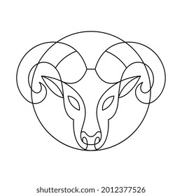 Isolated aries symbol Western zodiac signs Vector illustration