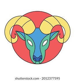 Isolated aries symbol Western zodiac signs Vector illustration