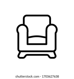 Isolated Armchair Icon Symbol On White Background. Vector Sofa High Quality