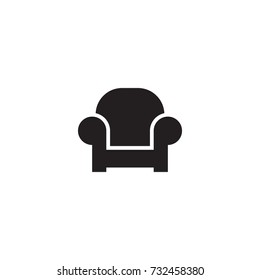 Isolated Armchair Icon Symbol On Clean Background. Vector Sofa Element In Trendy Style.