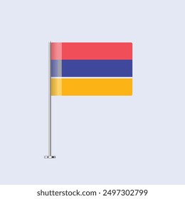 Bandera de mesa de Armenia aislada en el poste, diseño de Vector de bandera armenia para impresión y Web