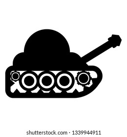 Isolated army tank icon. Vector illustration design