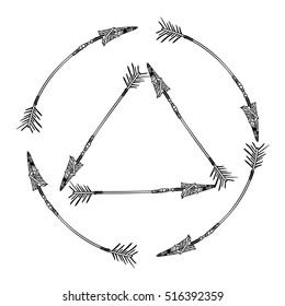 Isolated arrow of boho style design
