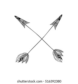 Isolated arrow of boho style design