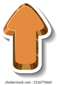 Isolated arrow button icon in cartoon style illustration