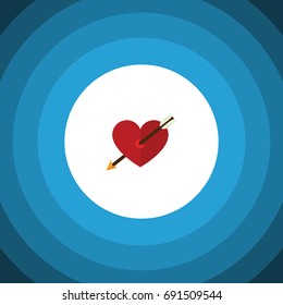 Isolated Arrow Flat Icon. Heart Vector Element Can Be Used For Arrow, Heart, Love Design Concept.