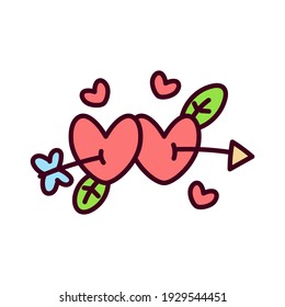 Isolated arrow hearts. Valentines day - Vector illustration
