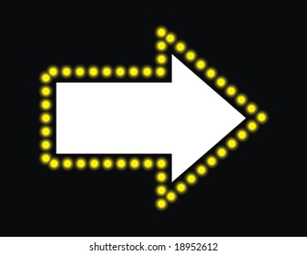 isolated arrow on black background for copy space