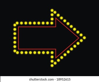 isolated arrow on black background for copy space