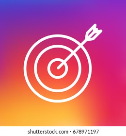 Isolated Arrow Outline Symbol On Clean Background. Vector Target Element In Trendy Style.