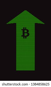 isolated arrow with the symbol of bitcoin isolated