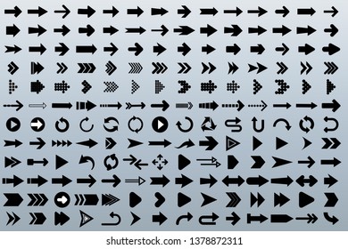 Isolated arrow vector 3d button icon set for web, mobile app, banner, flyer. Isolated arrow vector icon set collection for application. Button arrow curve flat. Arrow download button. Cursor 3d button