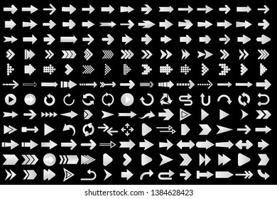 Isolated arrow vector 3d button icon set use for web, mobile app, banner, site and flyer. Isolated arrow vector icon set collection for application. Button arrow curve flat. Arrow download button