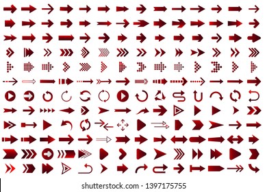 Isolated Arrow Vector 3d Button Icon Set Use For Web, Mobile App, Banner, Site And Flyer. Isolated Arrow Vector Icon Set Collection For Application. Button Arrow Curve Flat. Arrow Download Button