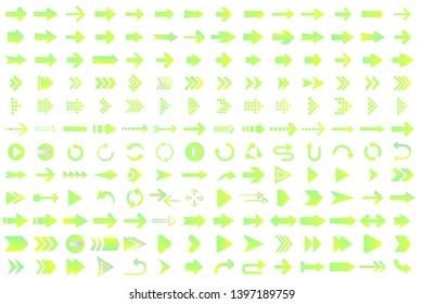 Isolated arrow vector 3d button icon set use for web, mobile app, banner, site and flyer. Isolated arrow vector icon set collection for application. Button arrow curve flat. Arrow download button