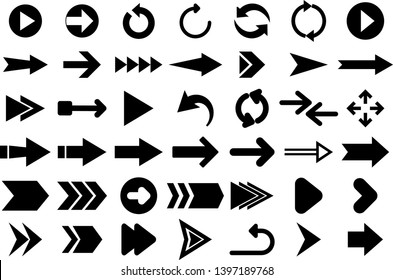 Isolated arrow vector 3d button icon set use for web, mobile app, banner, site and flyer. Isolated arrow vector icon set collection for application. Button arrow curve flat. Arrow download button