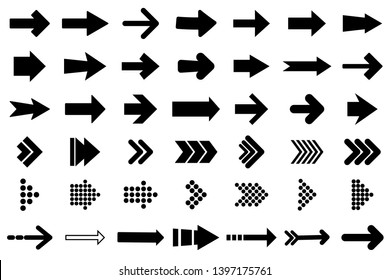 Isolated arrow vector icon set for web, mobile app, banner, site, download and flyer. Button collection digital illustration