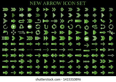 Isolated arrow vector icons set. Arrows icon collection for web, mobile app. Arrow vector download icon set. Arrows vector curve flat collection. Application digital button illustration 