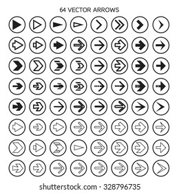 Isolated arrows set, undo and previous buttons. Vector arrow. Arrows set. Arrows collection. Arrow in circle. Arrow signs. Arrow symbols