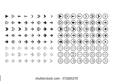 Isolated arrows set, undo and previous buttons. Vector