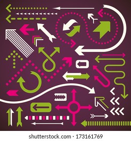 Isolated arrows set. Vector illustration.