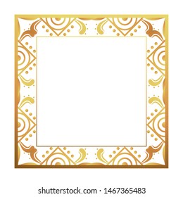Isolated art deco frame design