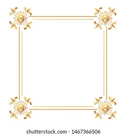 Isolated art deco frame design