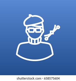 Isolated Artist Outline Symbol On Clean Background. Vector Designer Element In Trendy Style.