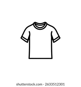 Isolated artwork features a clean, outlined T-shirt icon. Emphasizes simple design, short sleeves, and transparent background ready for integration into any design.