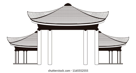 Isolated asian building icon. Vector illustration design
