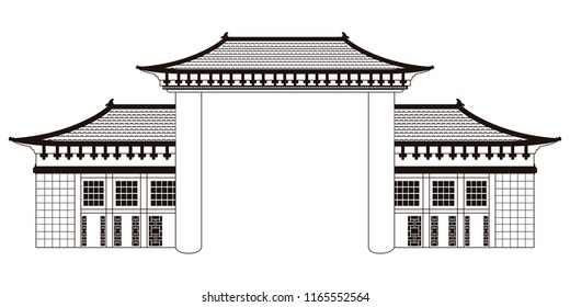 Isolated asian building icon. Vector illustration design