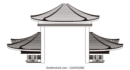 Isolated asian building icon. Vector illustration design