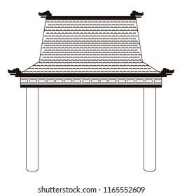 Isolated asian building icon. Vector illustration design